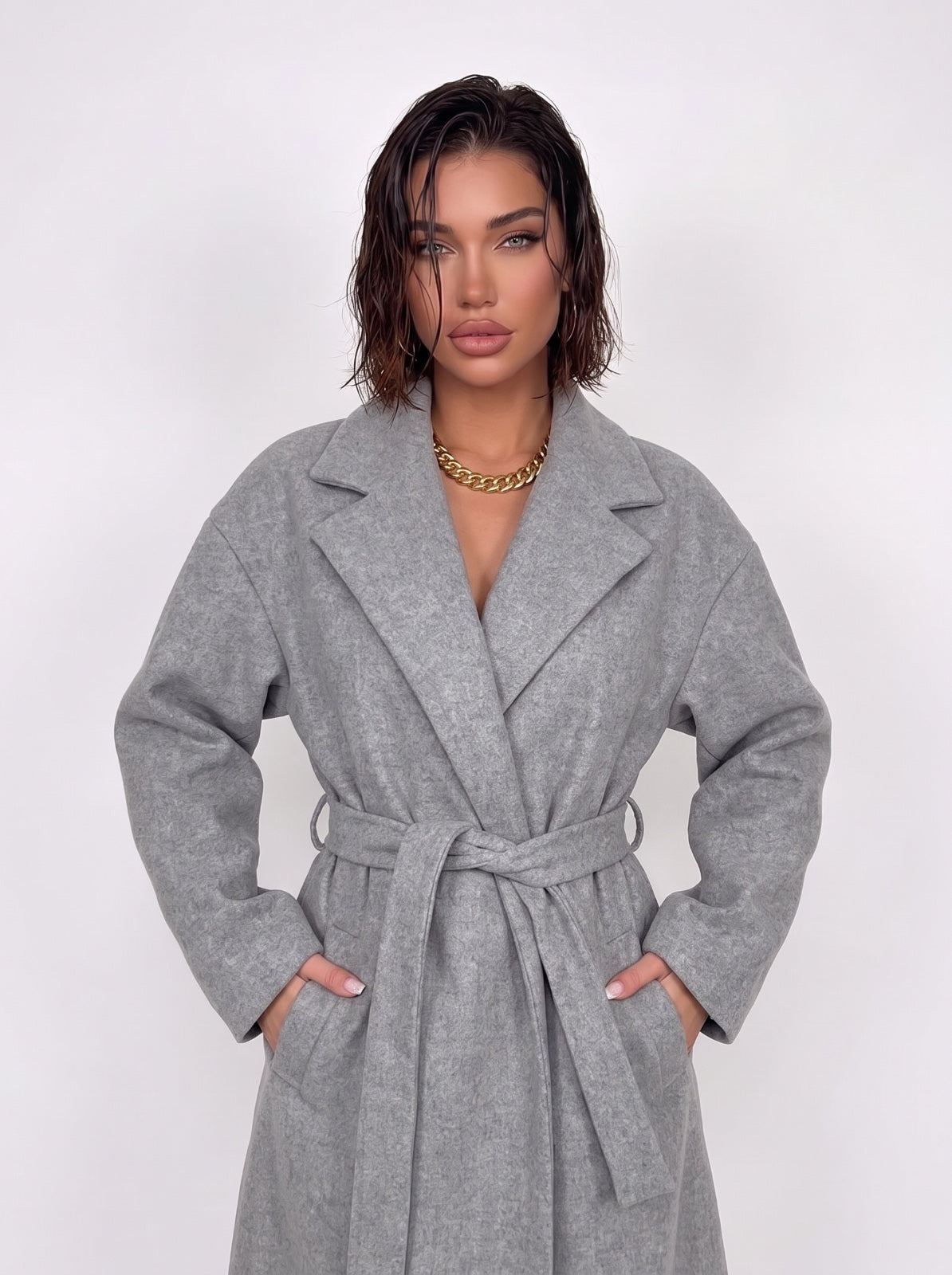 Wrap Coat - Grey