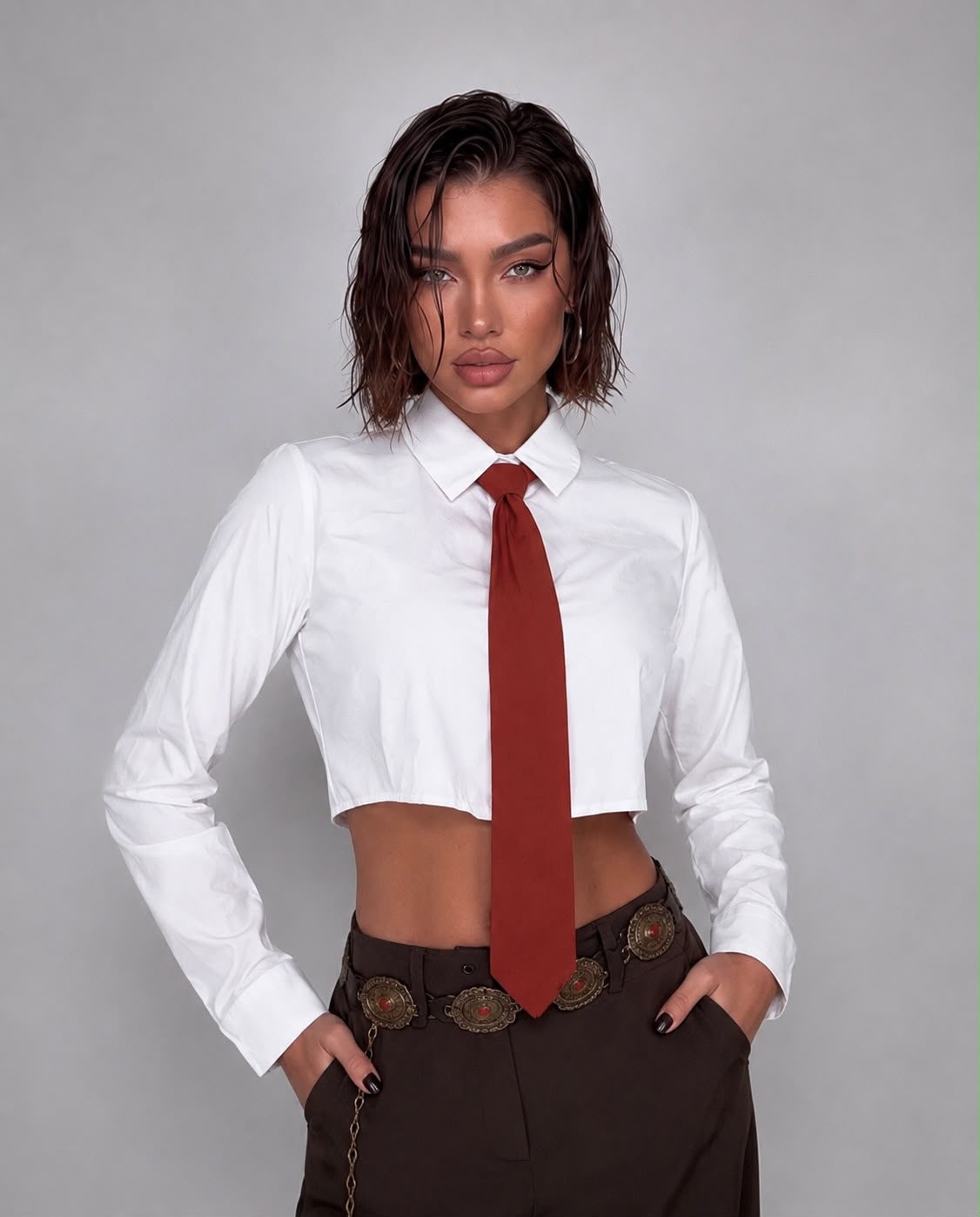 Camicia Necktie - Coccio