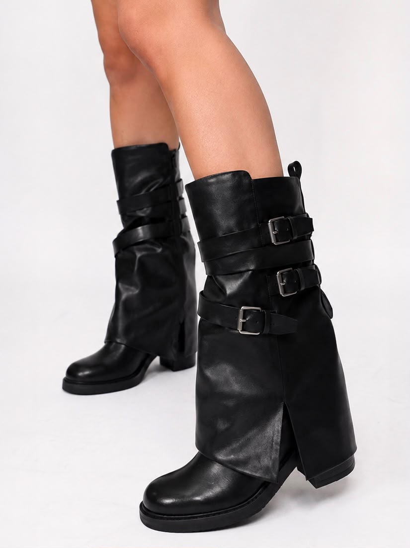 Stivale Three Buckle - Black
