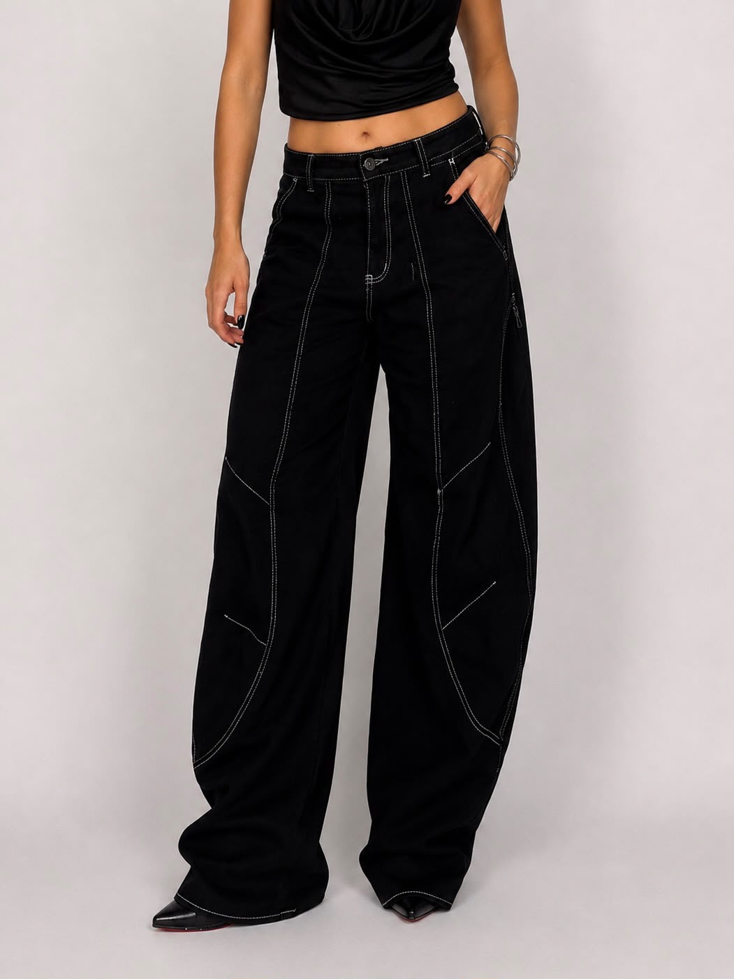 Contrast Denim Jeans