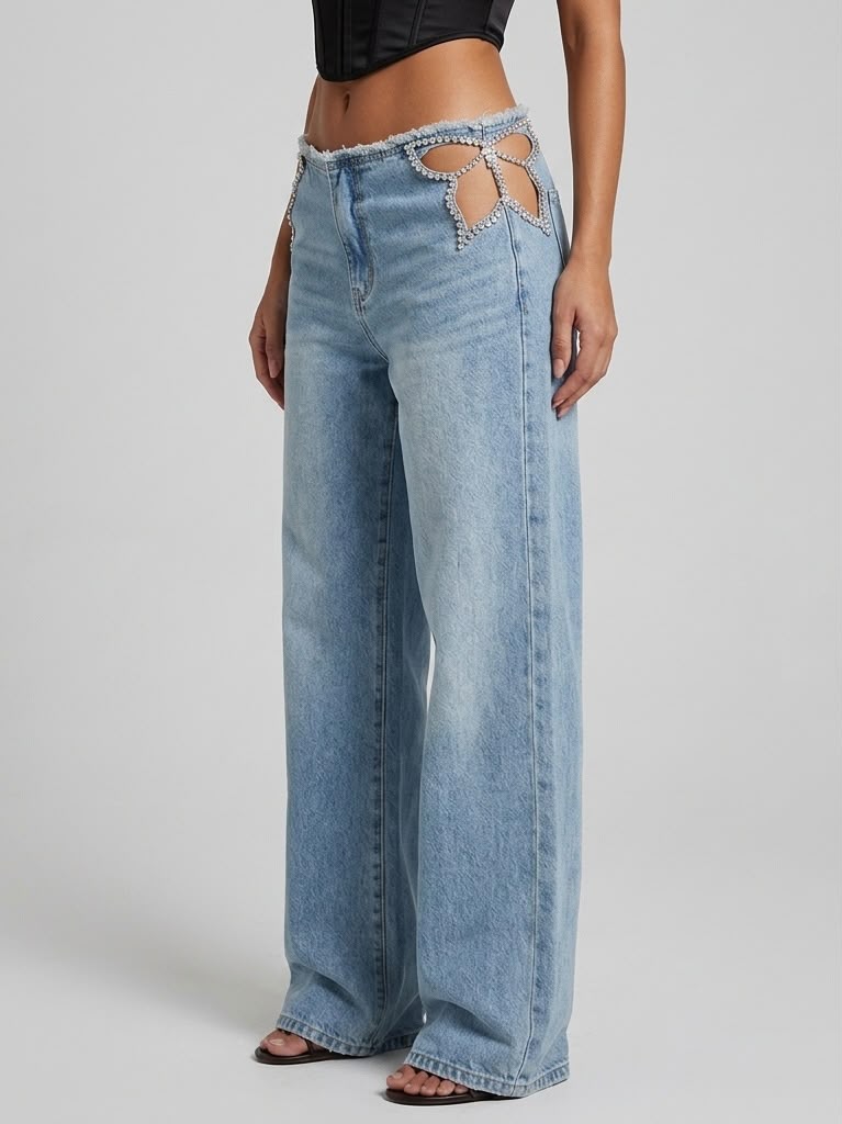 Jeans Brillant Butterfly