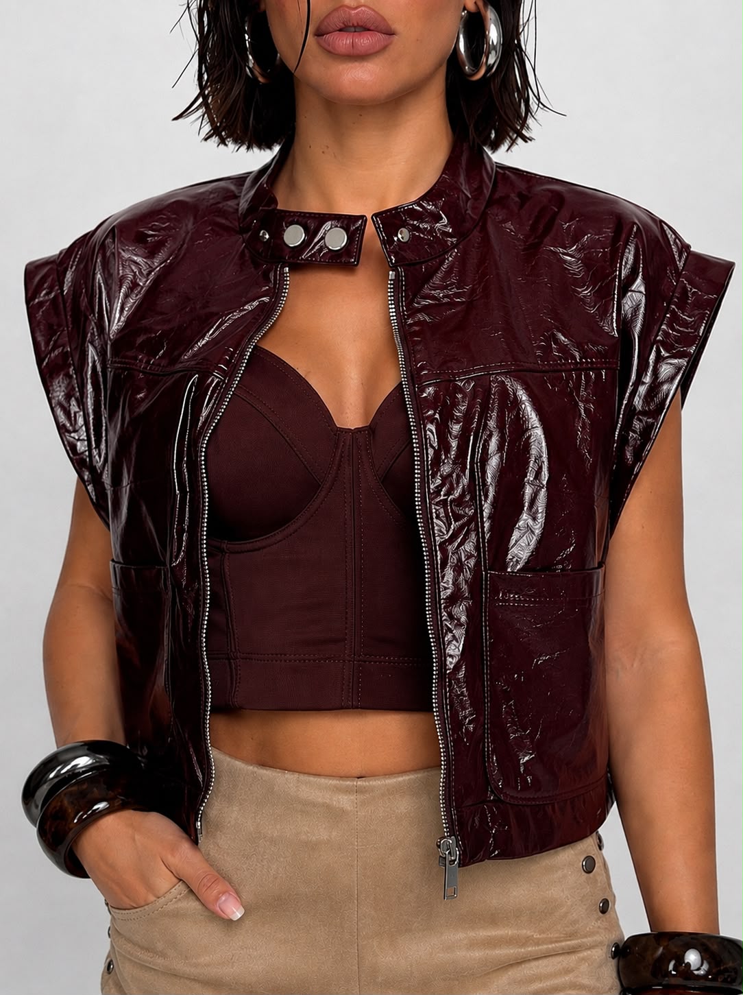 Shiny-Brown Vest