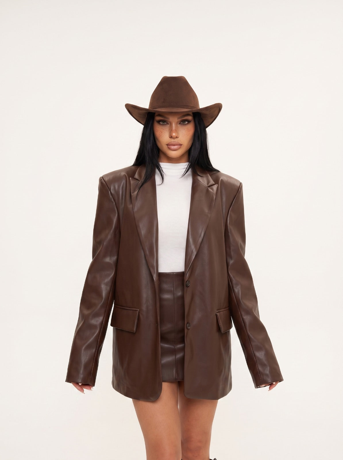 Giacca Leather - Brown