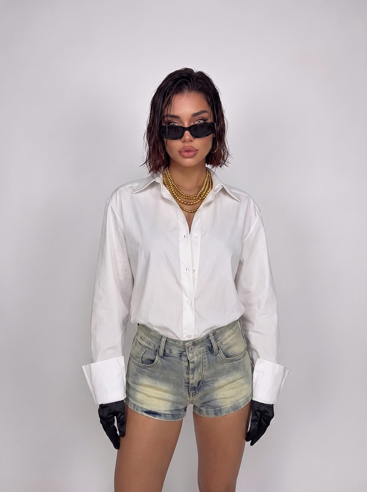 Camicia Mega Shoulder - White