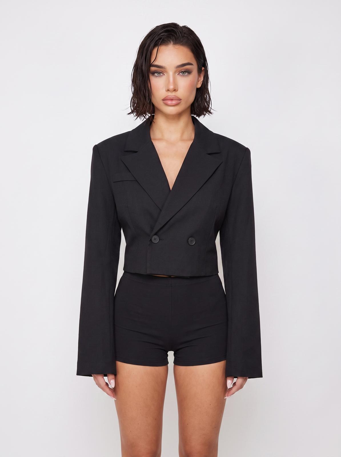 Giacca Clean Crop-Black