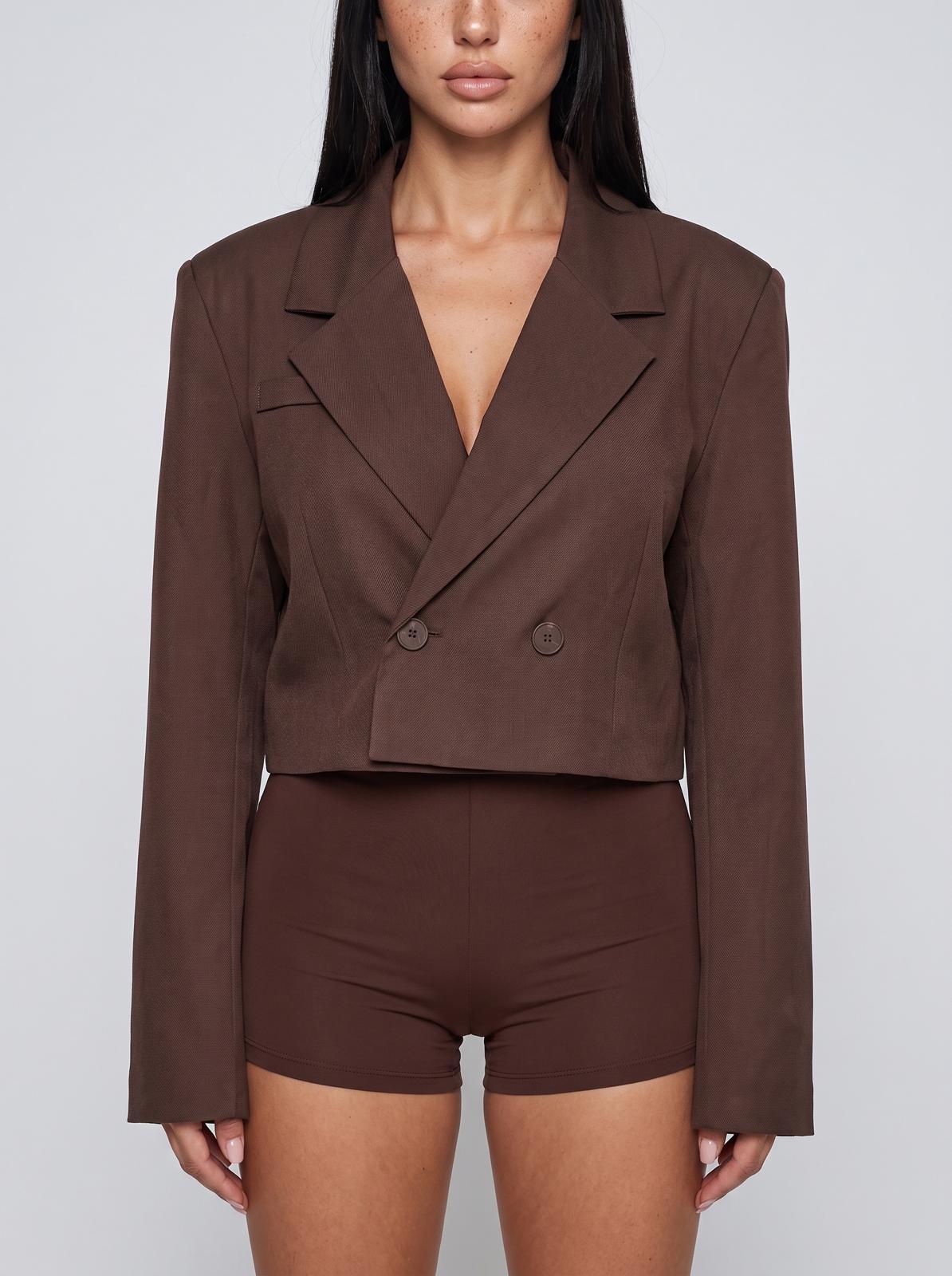 Giacca Clean Crop-Brown