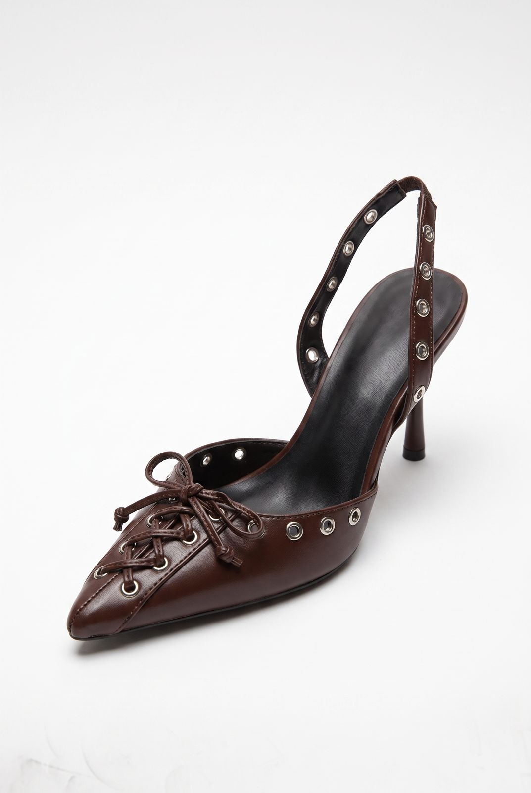 Decollete Bow Detail-Brown