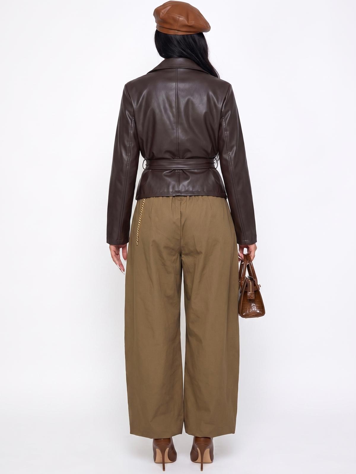 Trench Glossy Leather-Brown