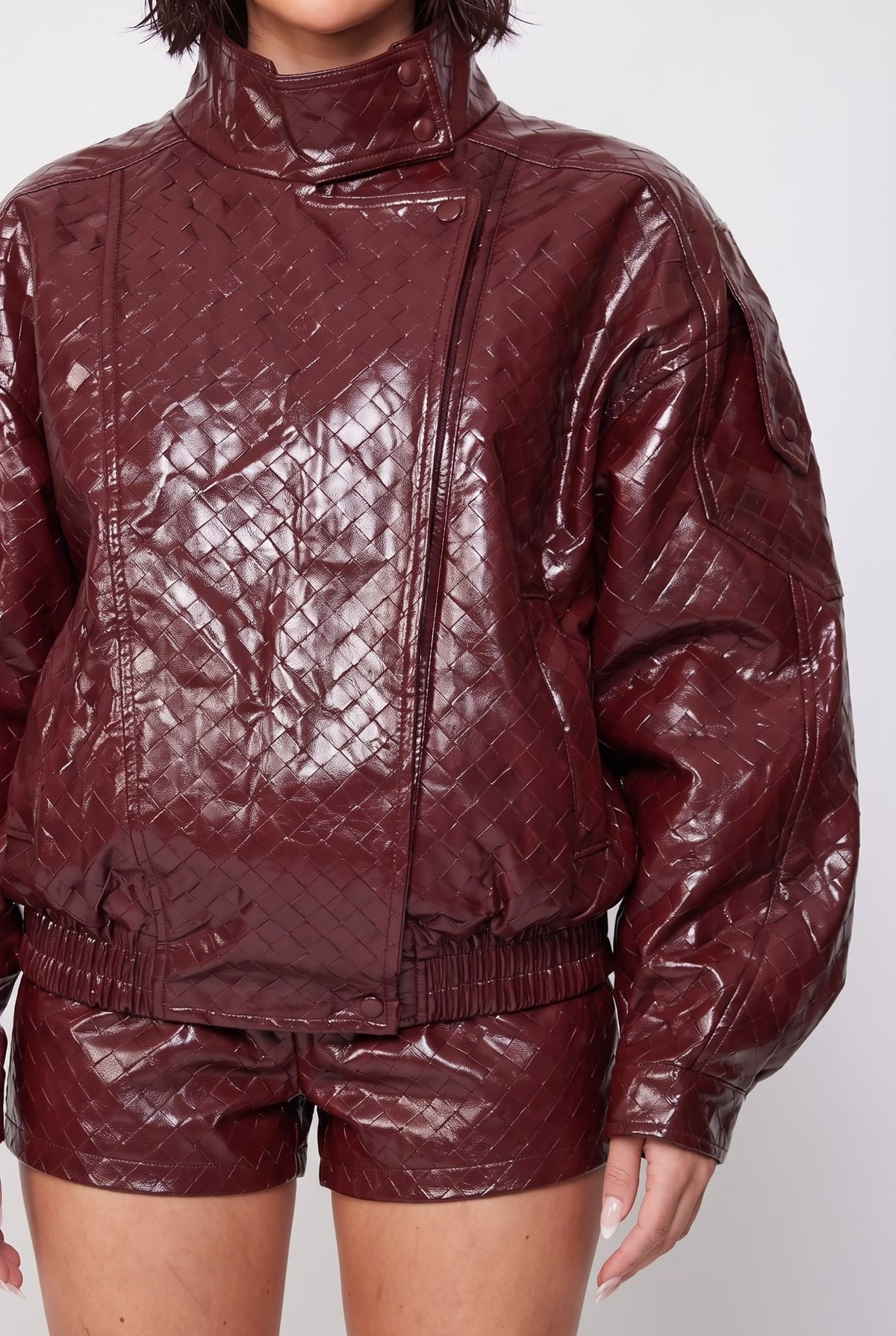 Shorts Quilted-Cherry Red