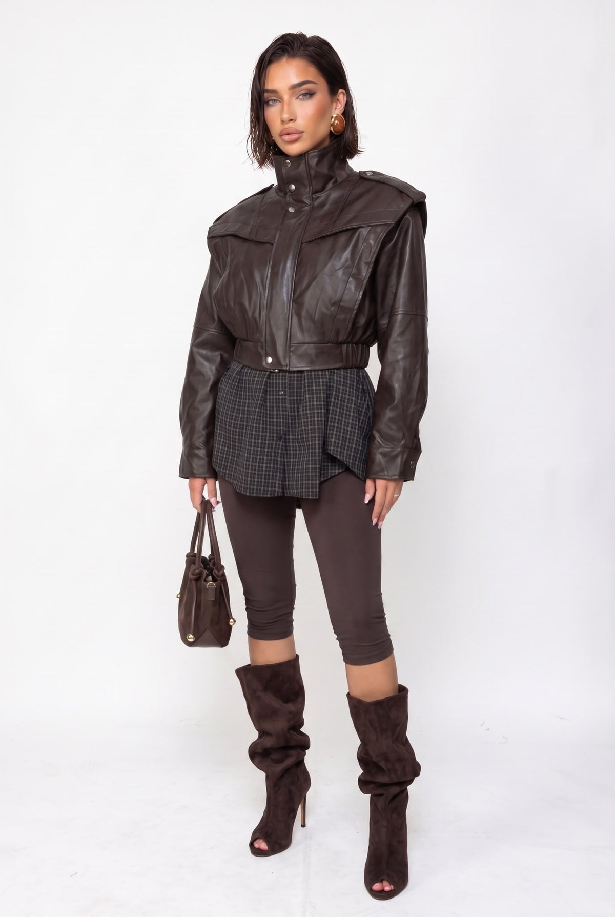 Giacca Leather Crush-Brown