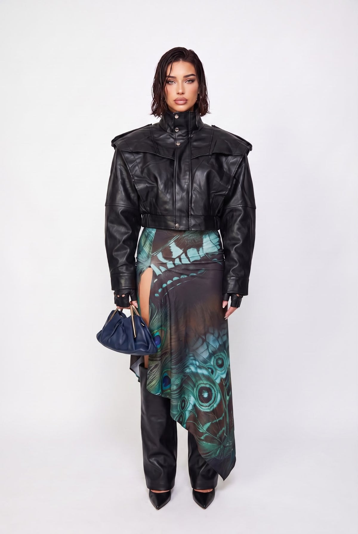 Giacca Leather Crush-Black