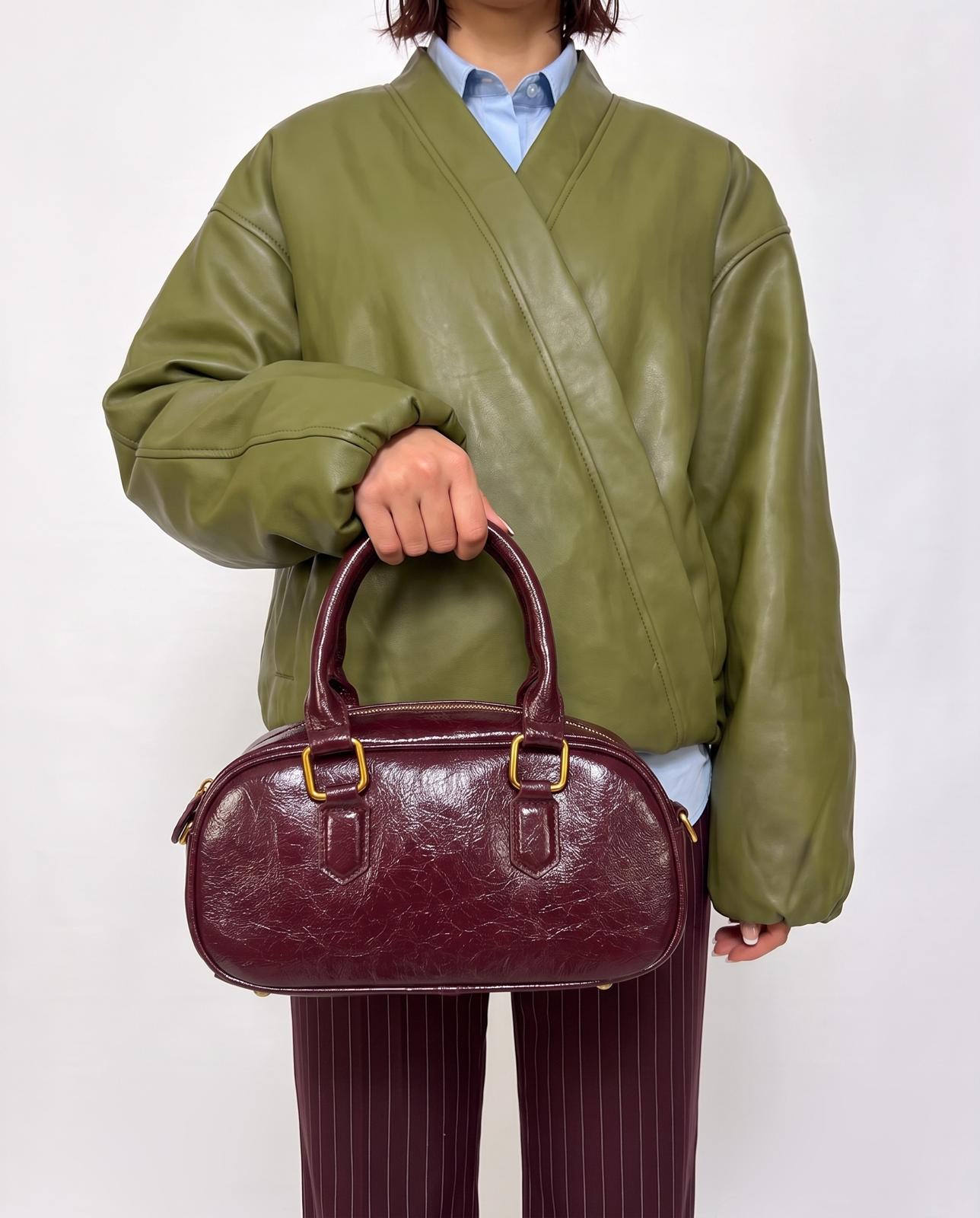 Borsa Leather Glow-Cherry Red
