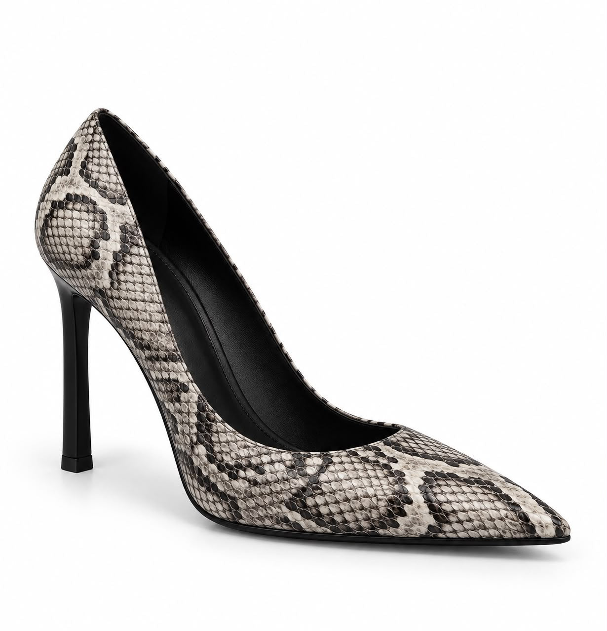Decollete Snake Skin-White
