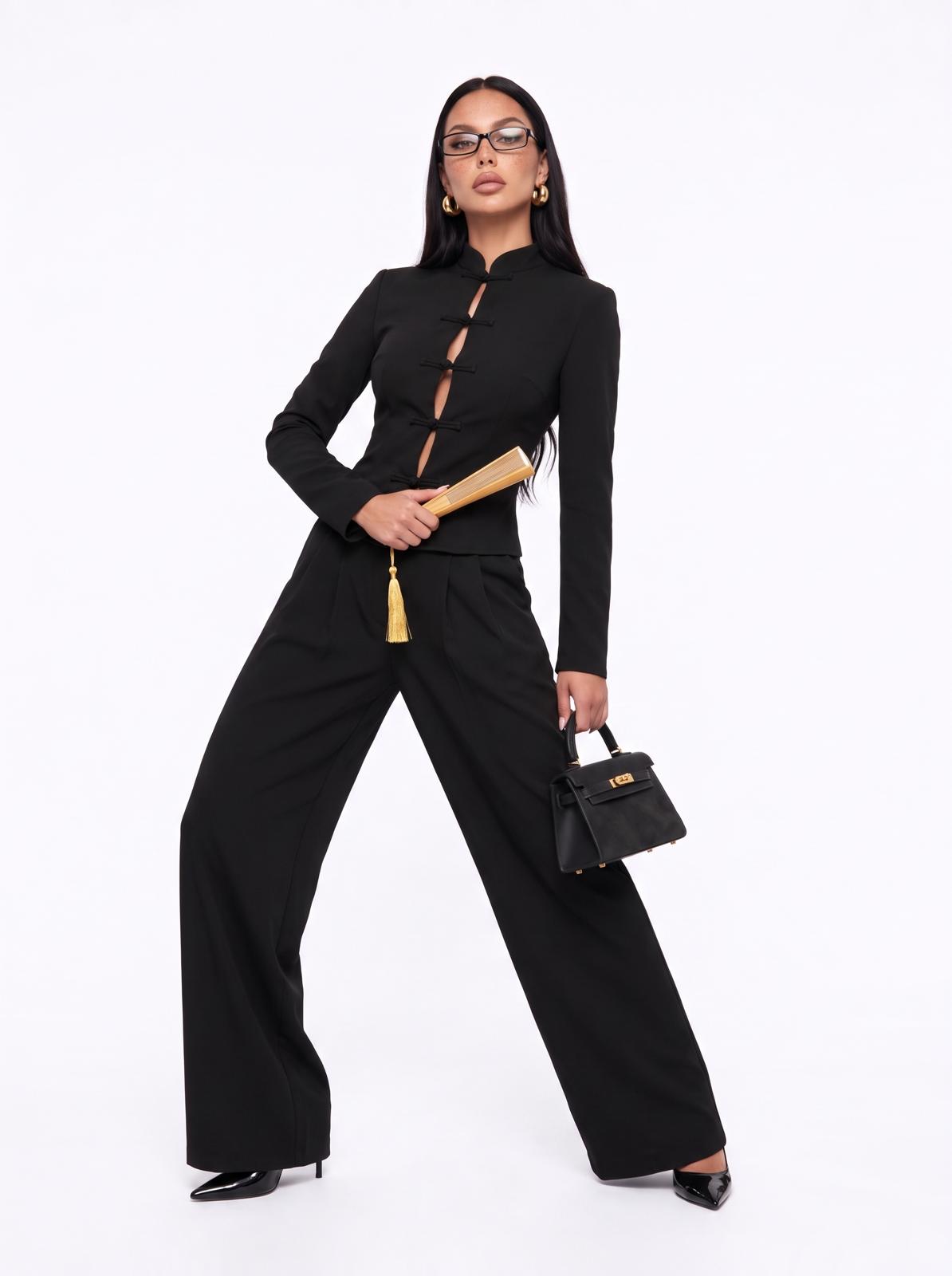 Co-ord Frog Fasten-Black