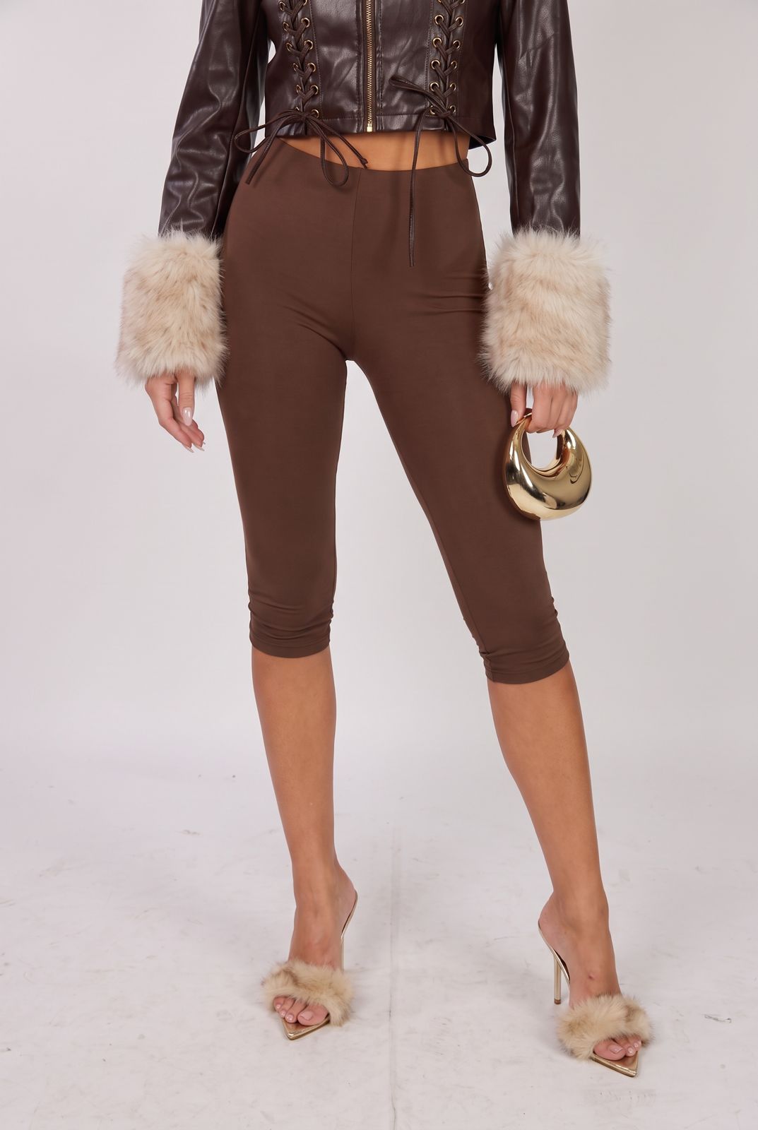 Leggings Sculpted Capri-Brown