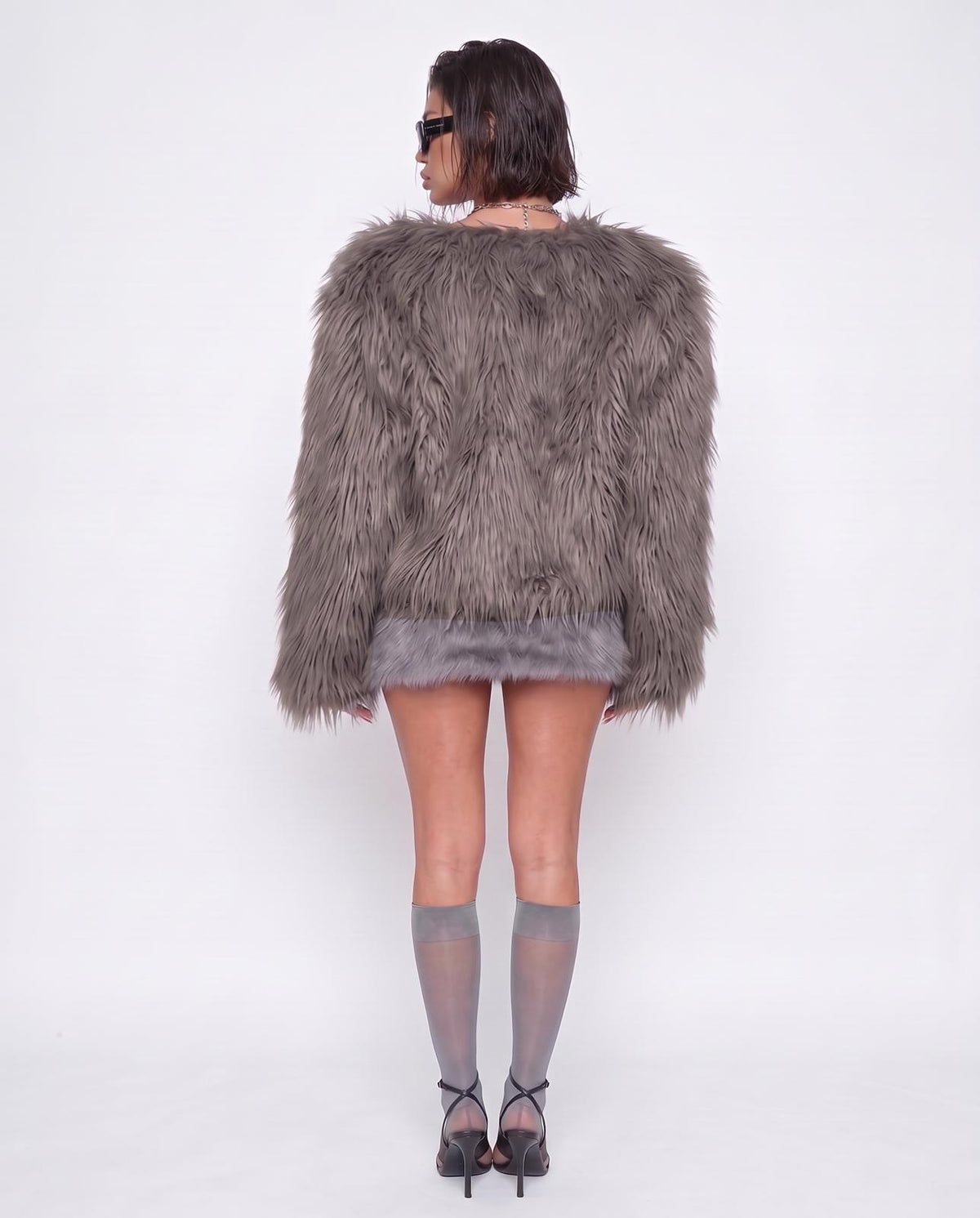 Pelliccia Fluffy Crush-Tortora
