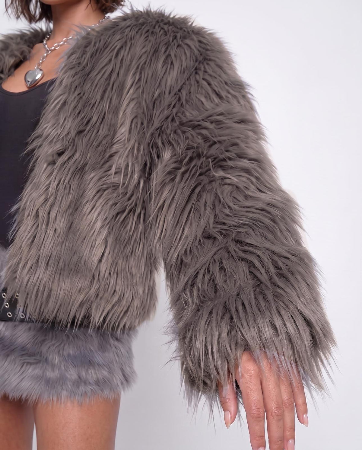 Pelliccia Fluffy Crush-Tortora