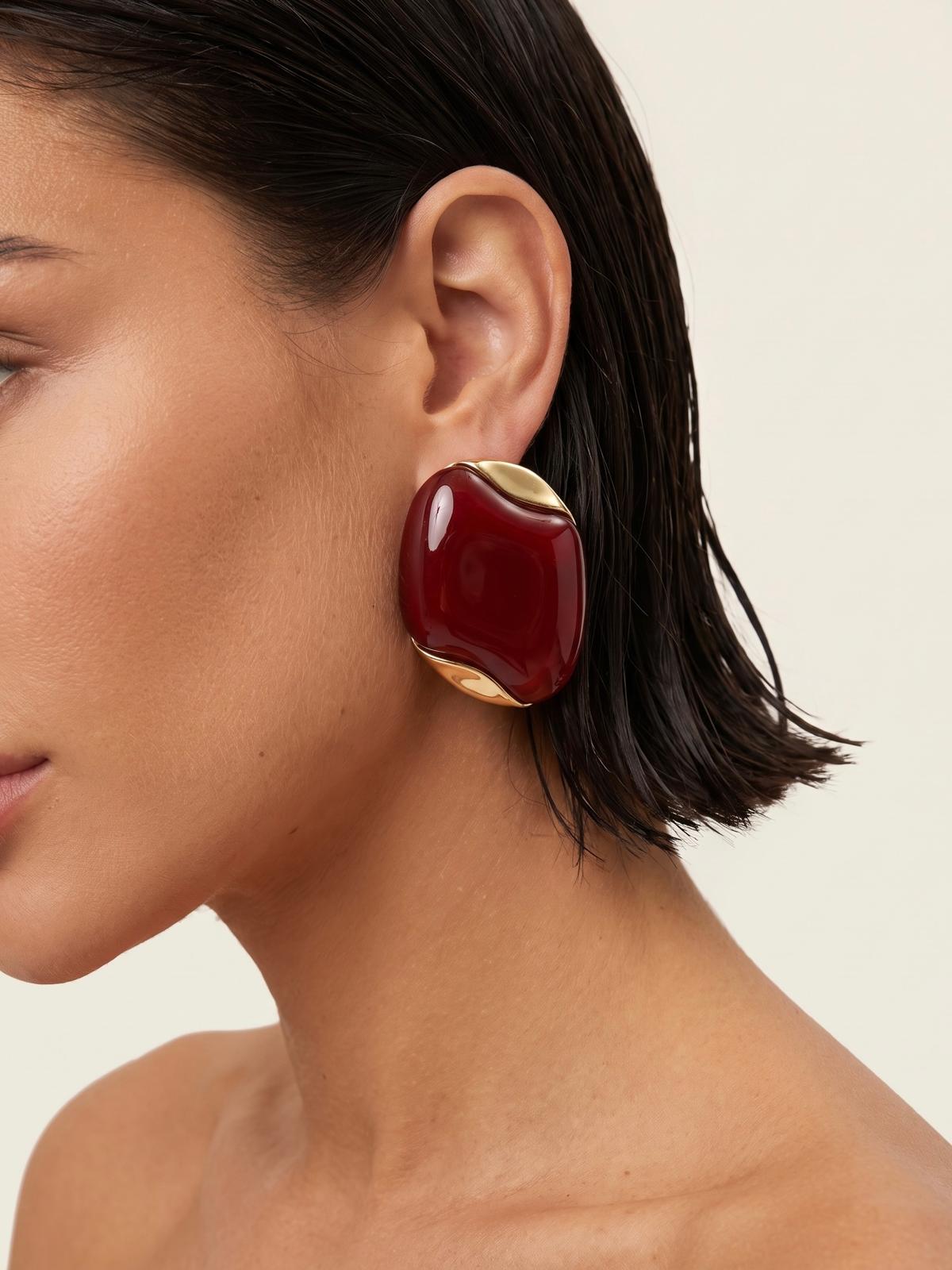 Orecchini Gold Armor-Cherry Red