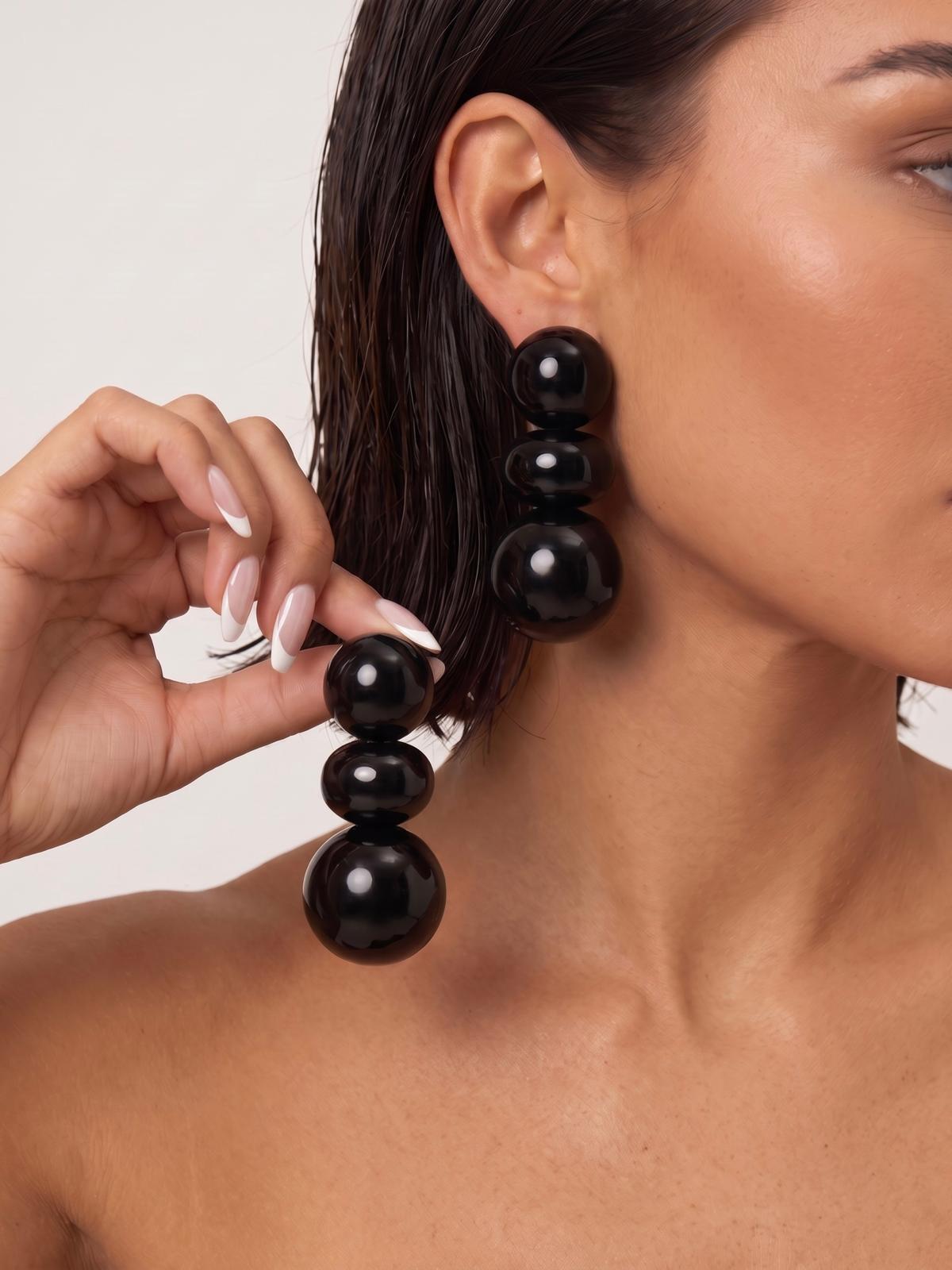 Orecchini Three Sphere-Black