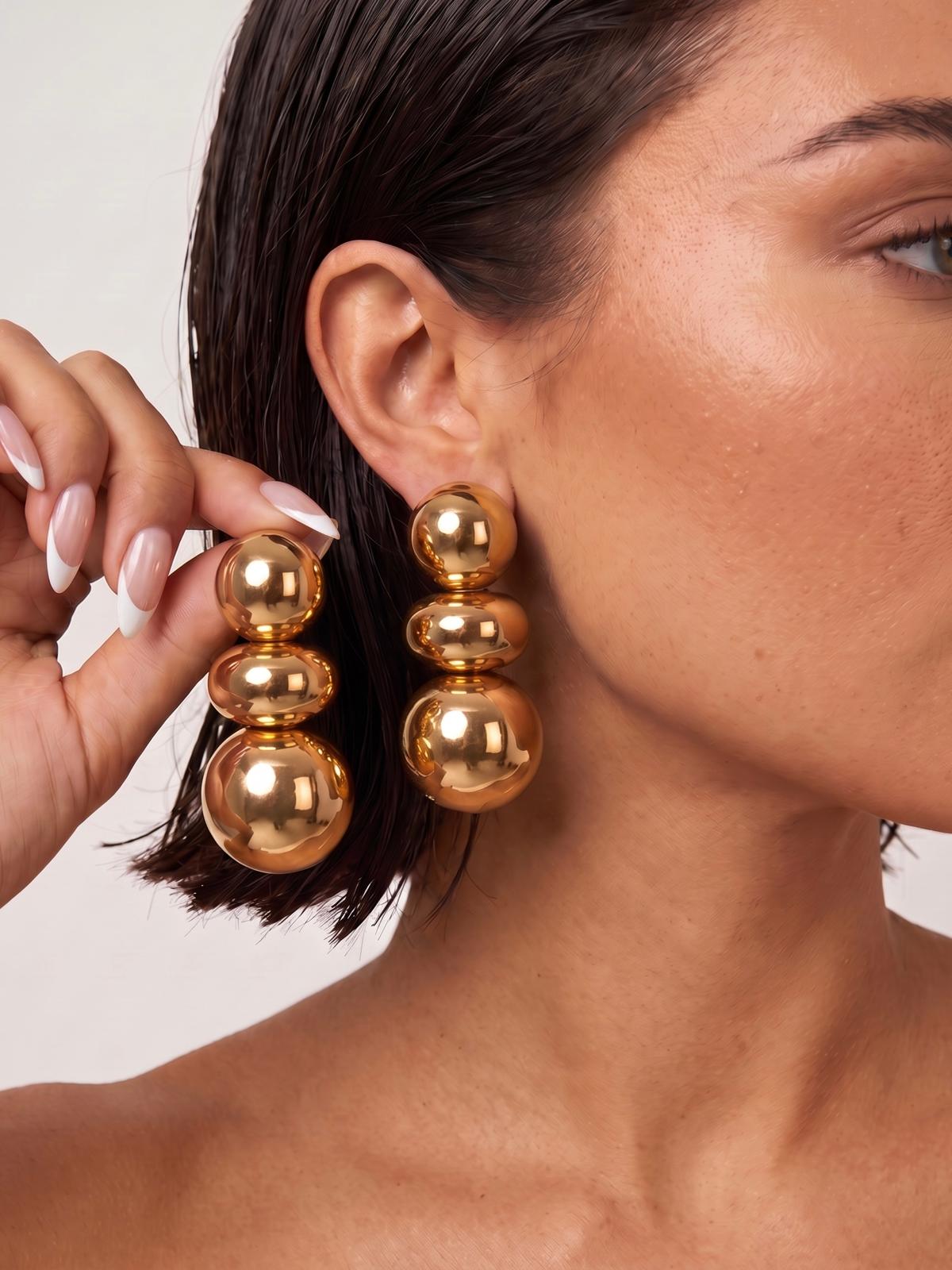 Orecchini Three Sphere-Gold