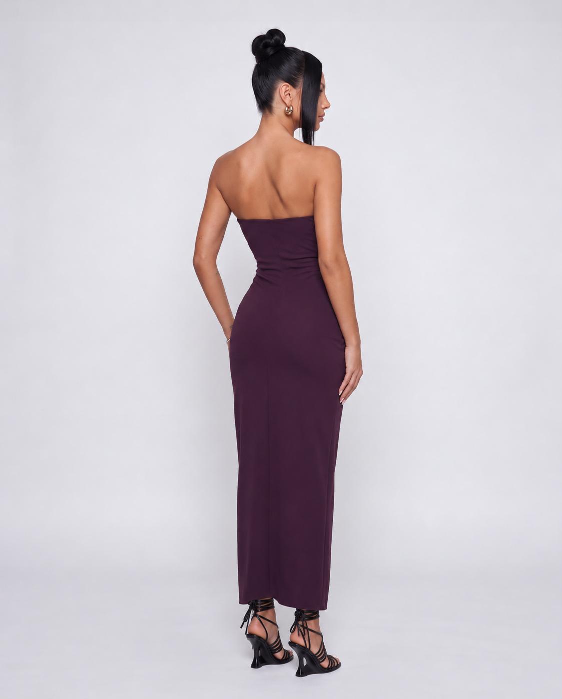 Abito Velvet Draped-Purple