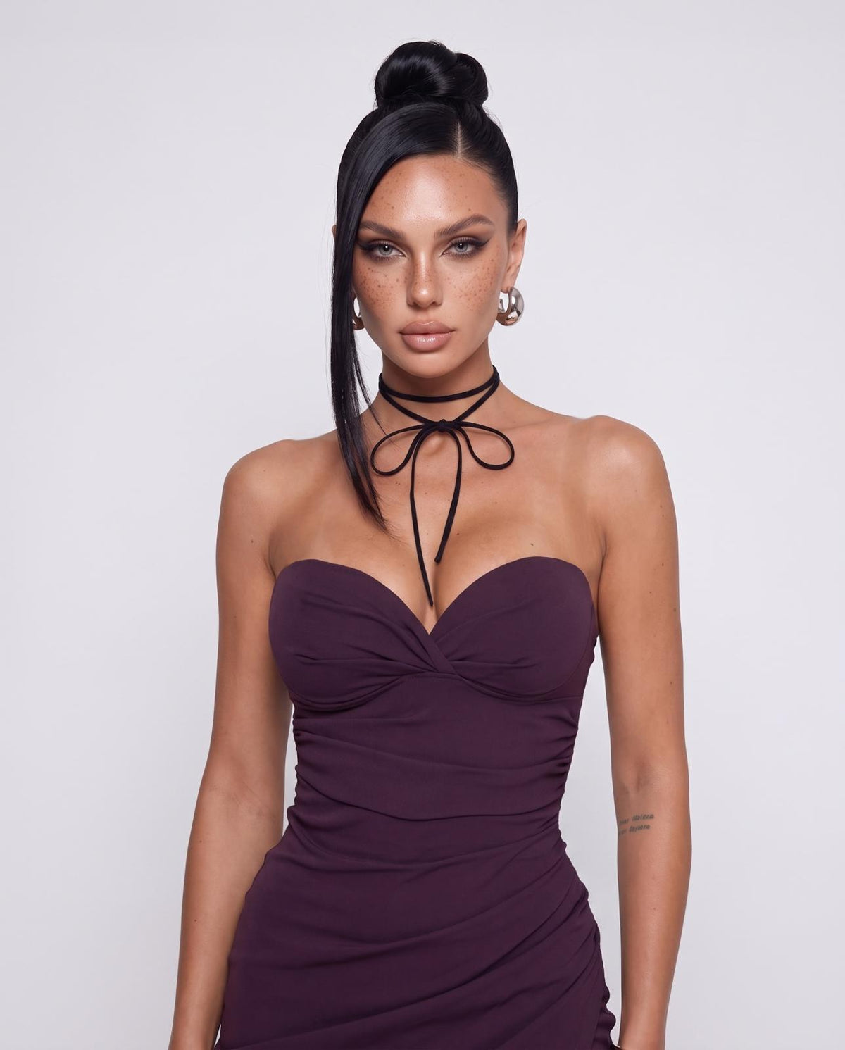 Abito Velvet Draped-Purple