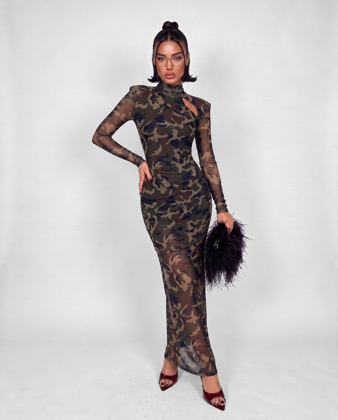 Abito Wild Maxi-Army Green