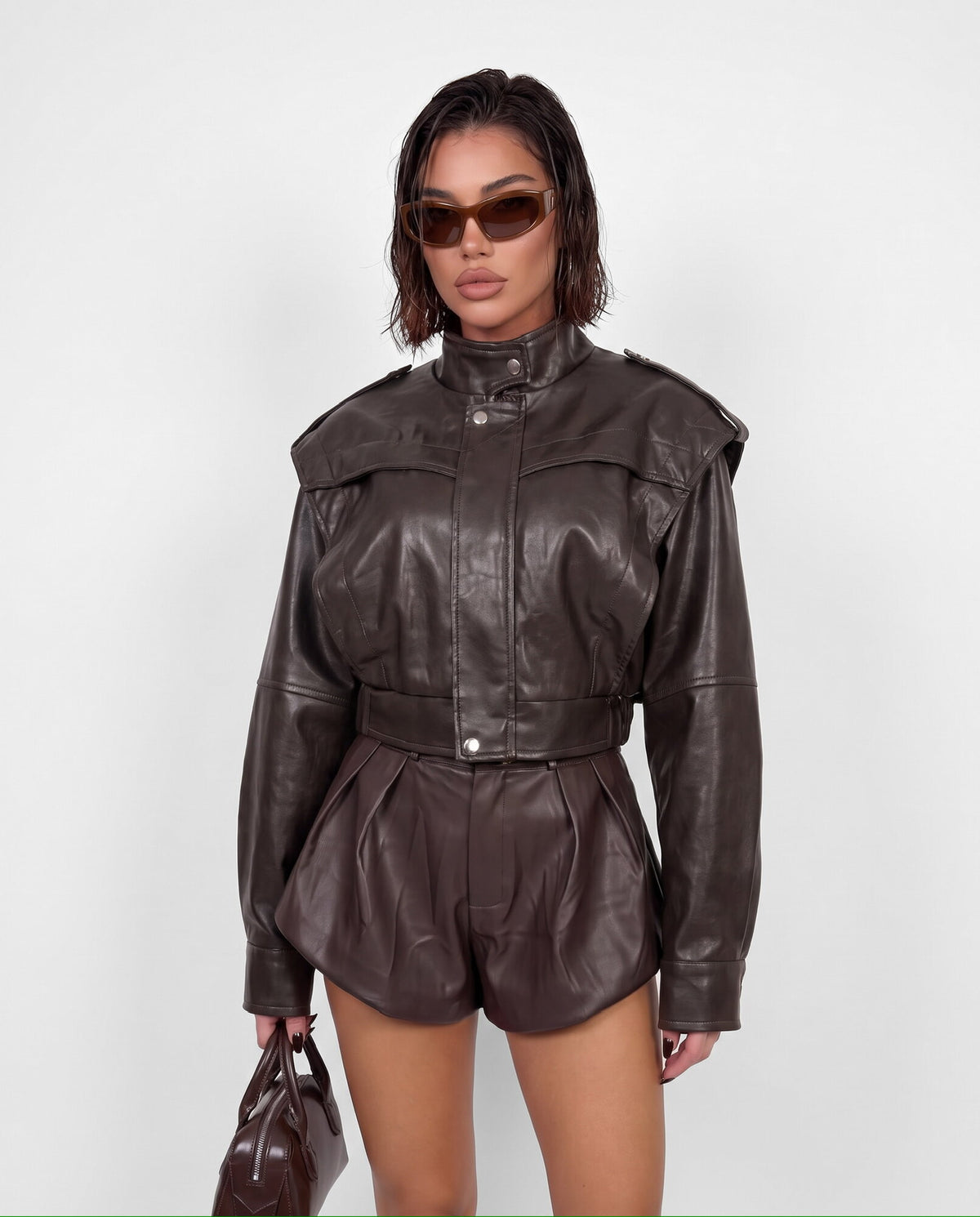 Giacca Leather Crush-Brown