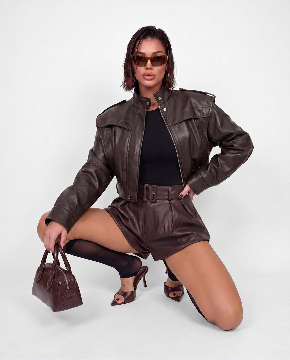 Giacca Leather Crush-Brown