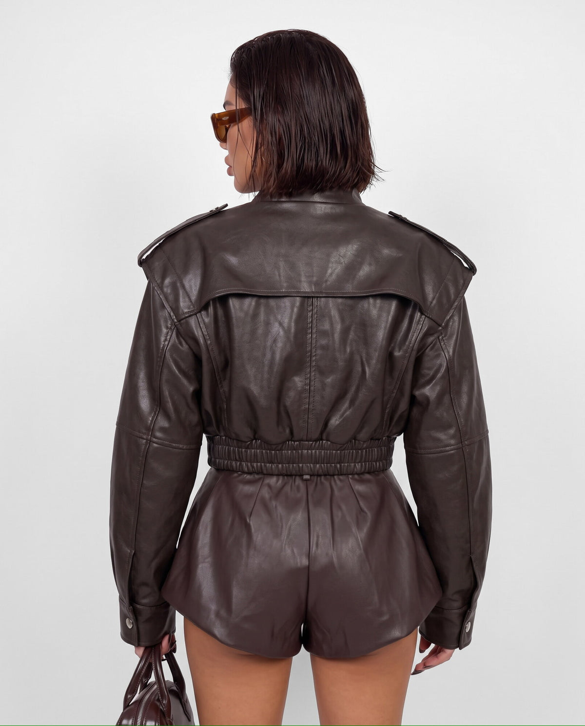 Giacca Leather Crush-Brown