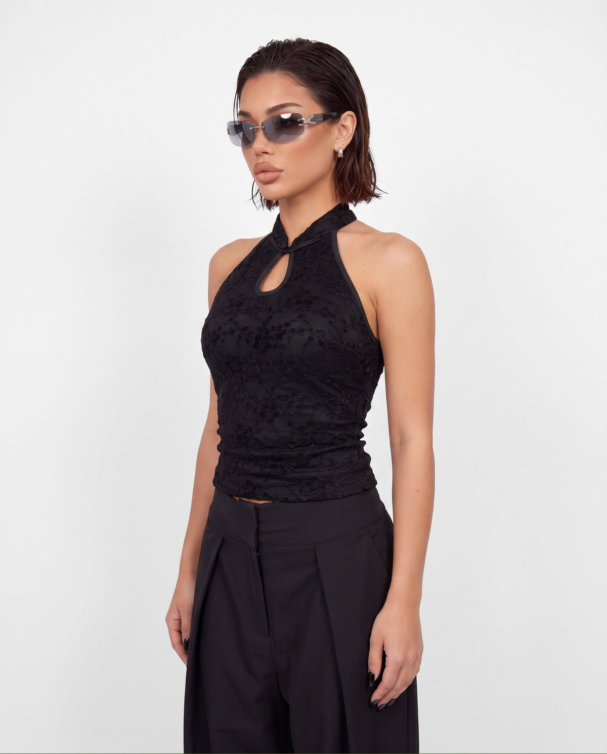 Top Lace Drop-Black