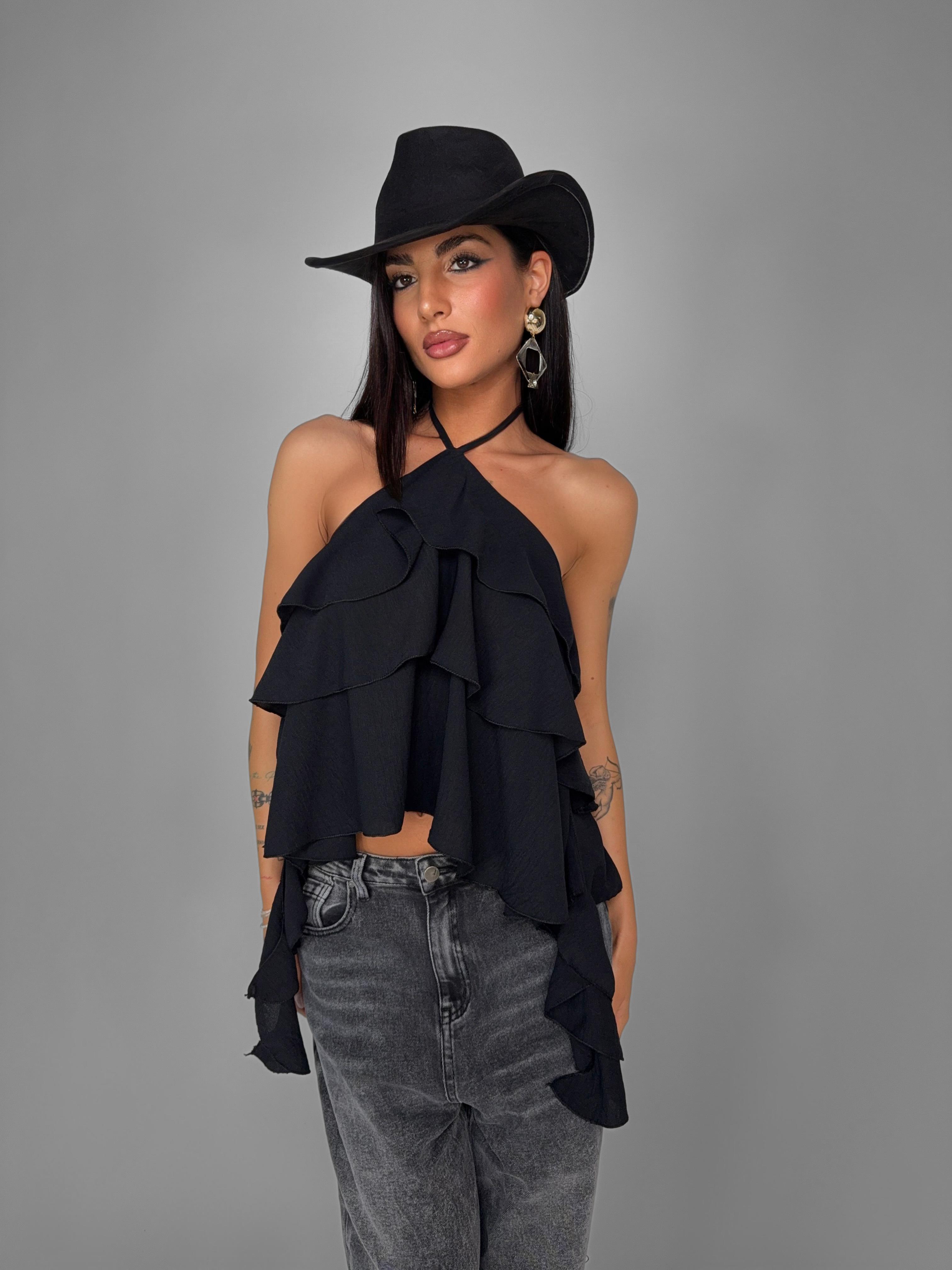 Top Delicate Wave-Black