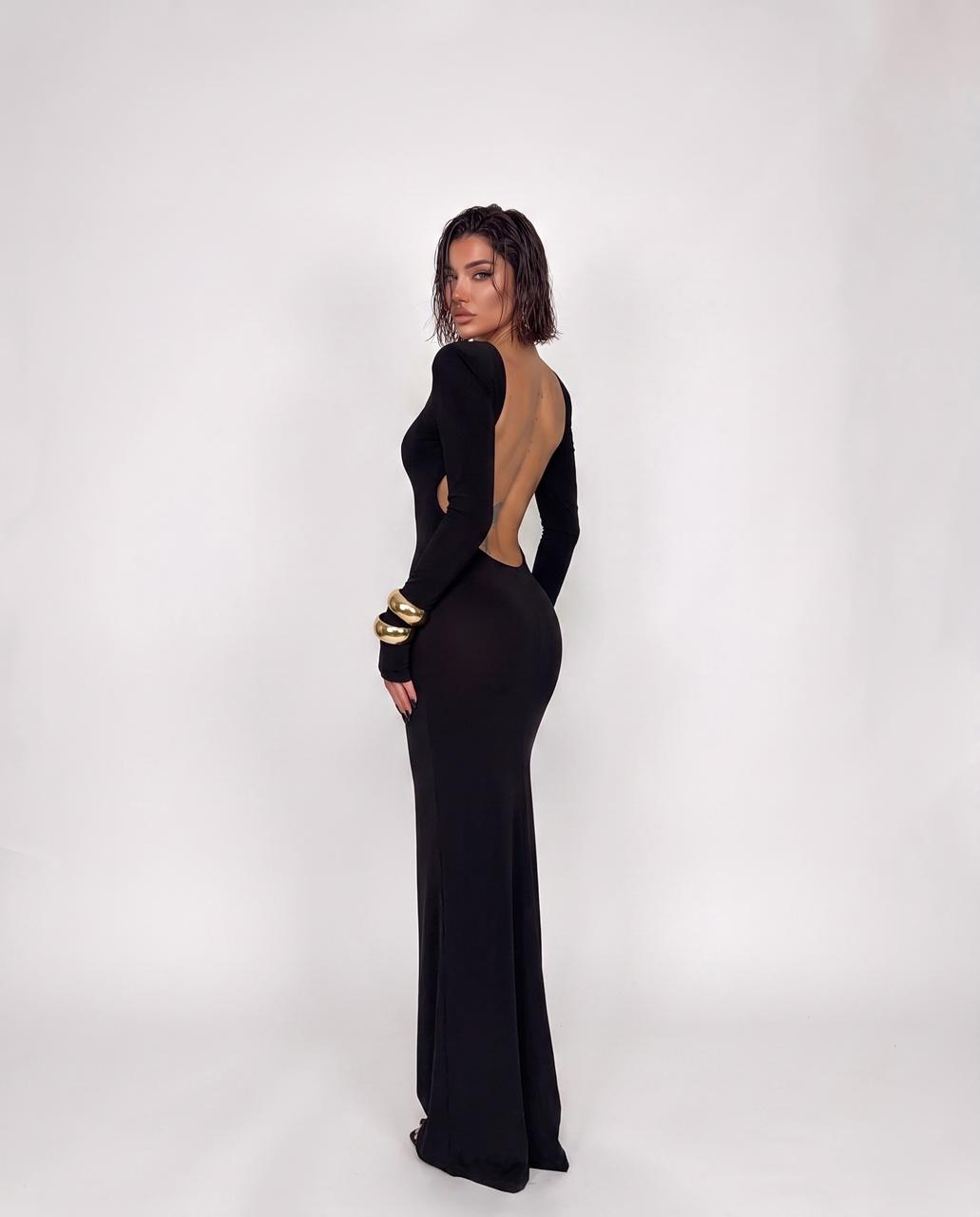 Bare Back Dress - Black