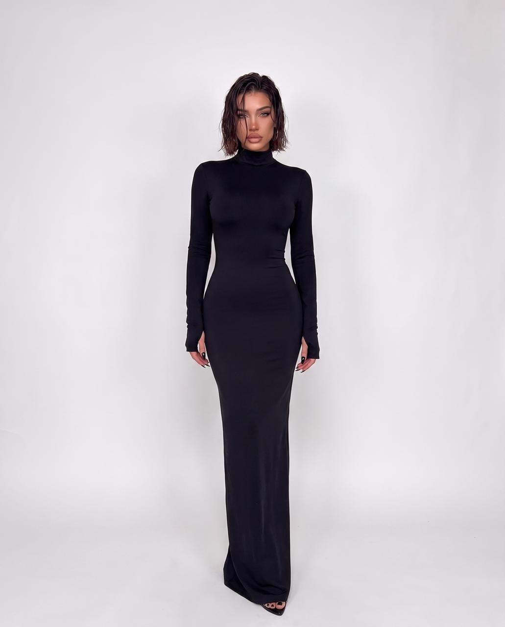 Bare Back Dress - Black