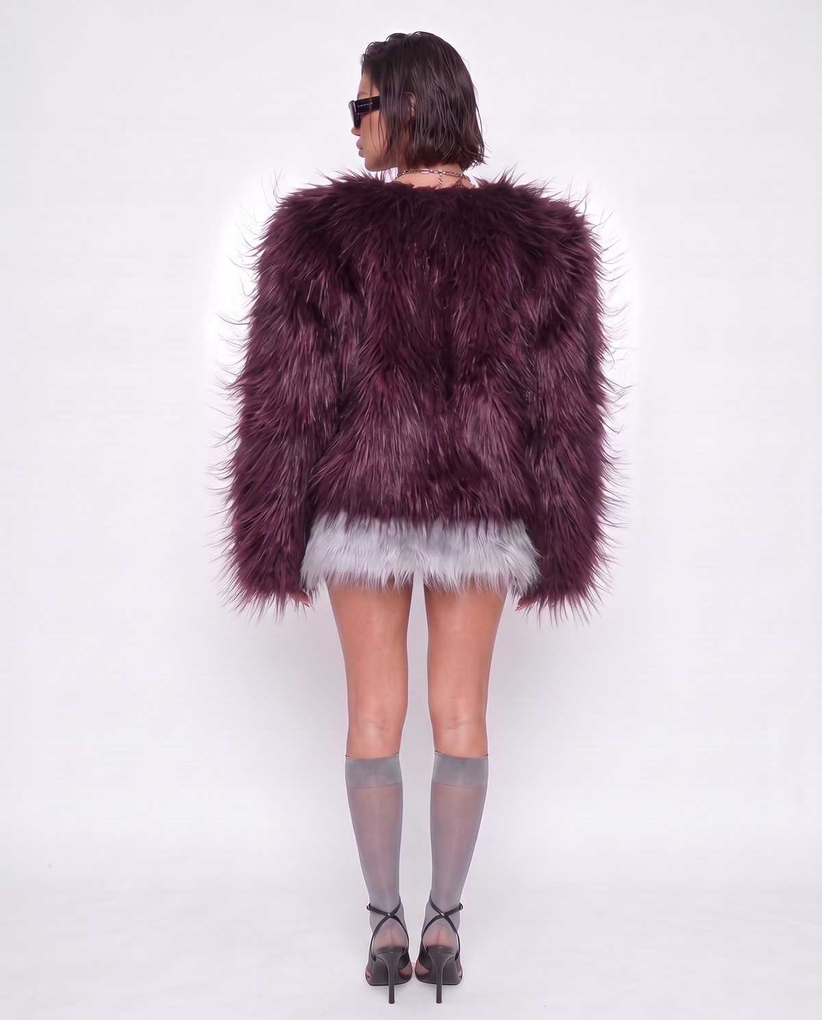 Pelliccia Fluffy Crush-Cherry Red