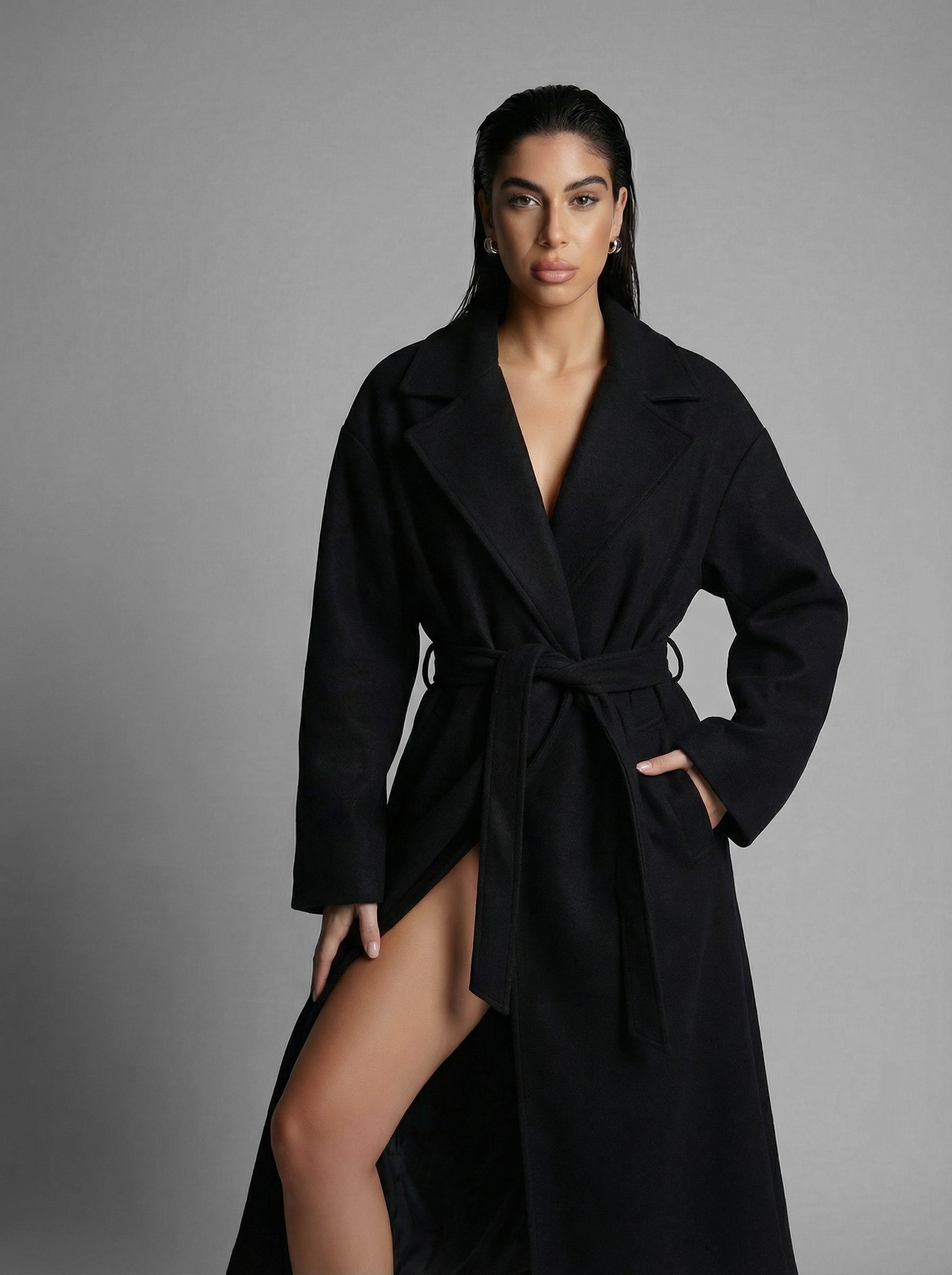 Wrap Coat - Black
